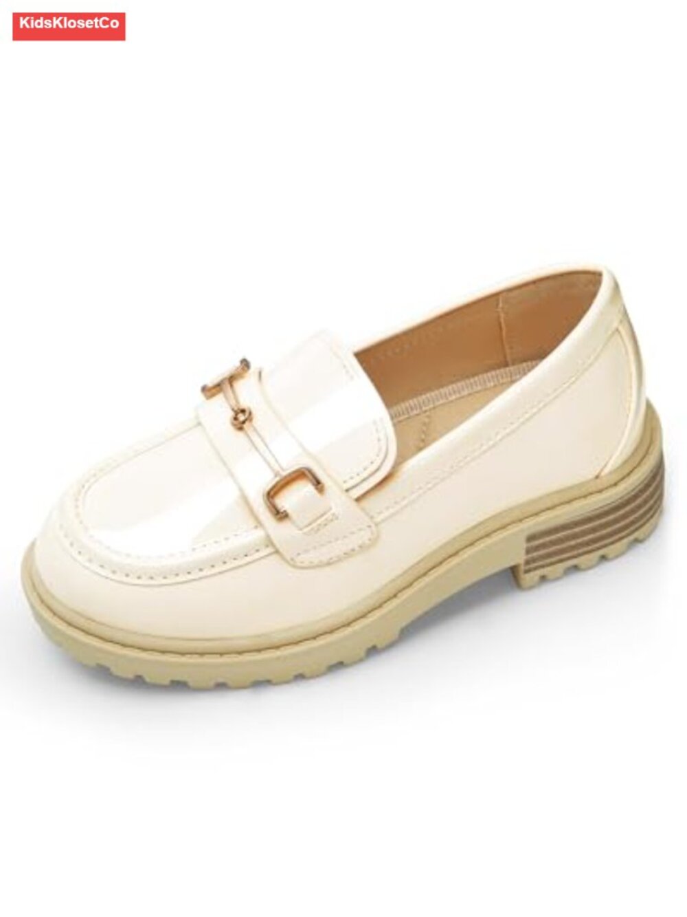 Girls Platform Loafers Slip On Chain Faux Leather Dress Shoes